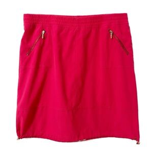 Chicos Zenergy Unlined Athletic Skirt Front Zip Closure Pocket Elastic Waistband